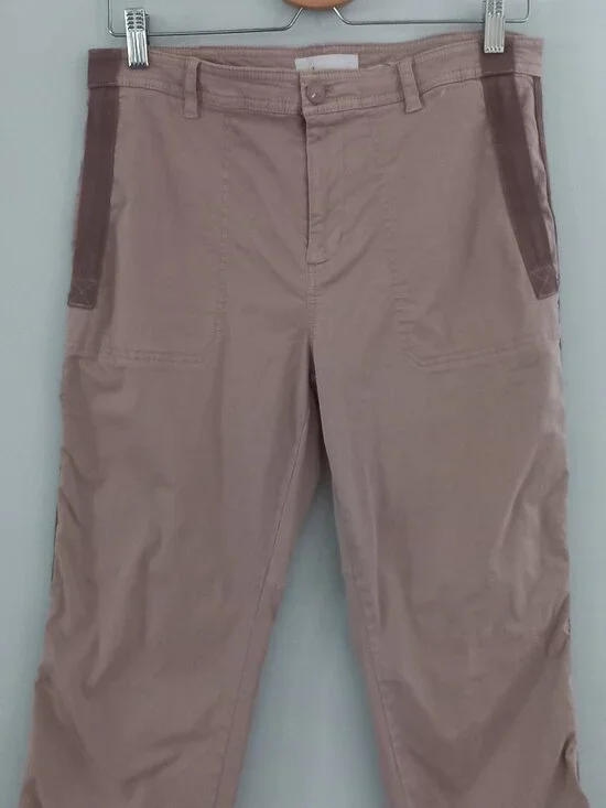 ANTHROPOLOGIE dusty rose twill jogger pants - Picture 2 of 11